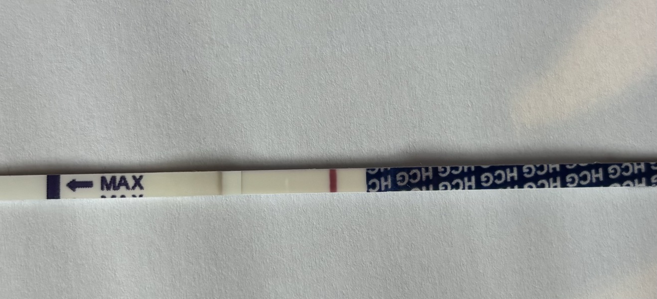 White line on strip test?
