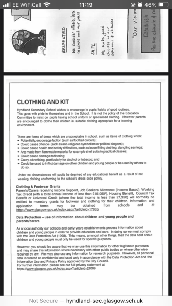 Ridiculous uniform policy for secondary