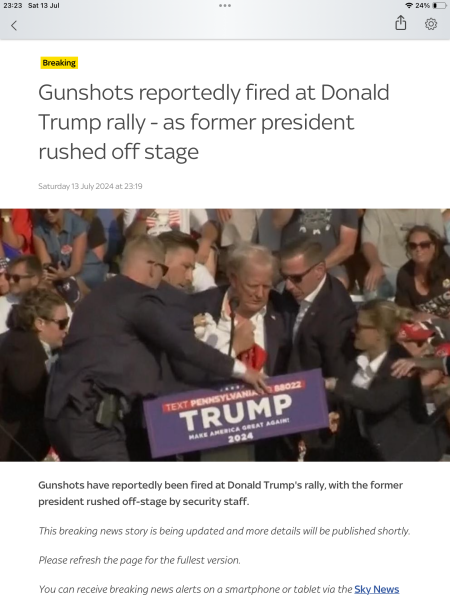 Major Incident at Trump Rally - Shots Fired