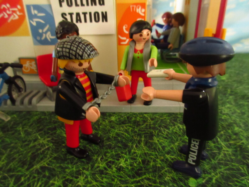 It's general election day for the Playmobil people in our house.