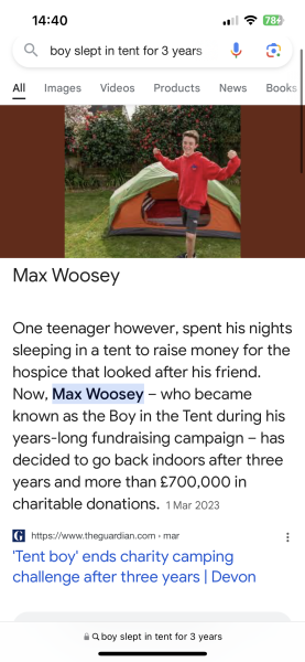 12 year old child permanently sleeping in tent