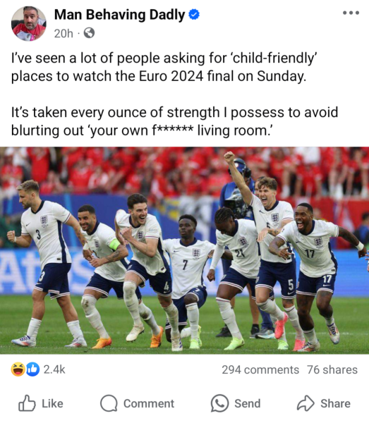 Not to understand why people keep asking about child friendly places to watch the England football match tonight?