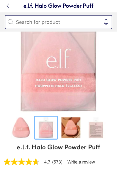 Powder puff for loose powder (corn silk)