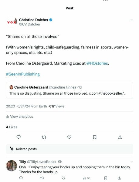 Waterstones come out as GC and fire TRA for social media post