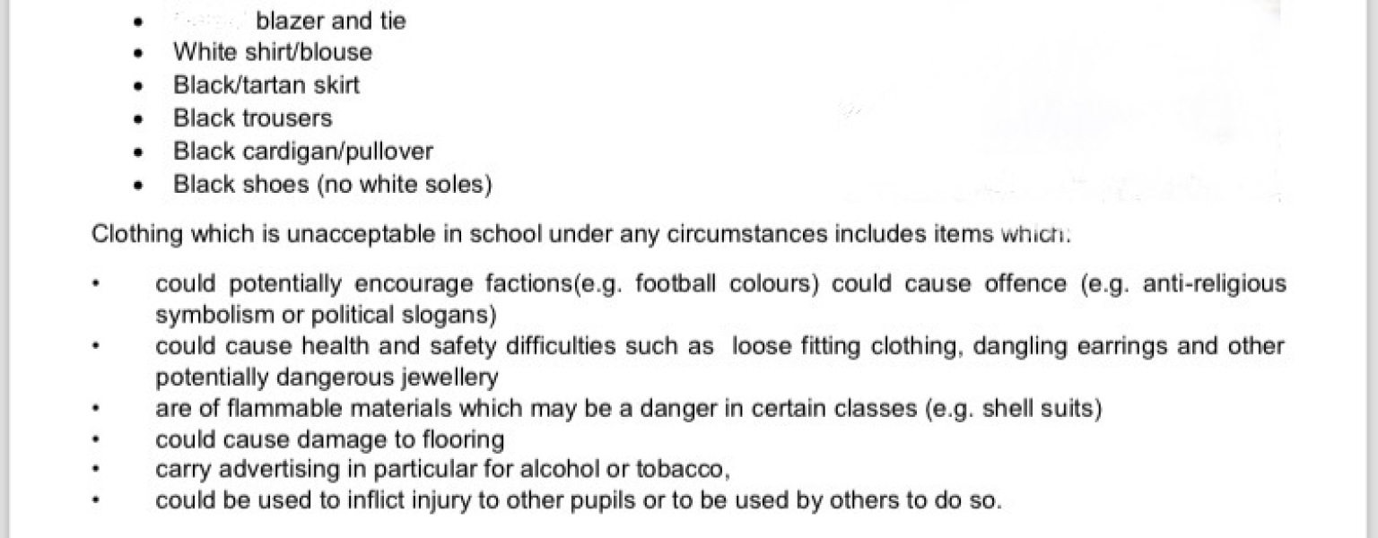 Ridiculous uniform policy for secondary