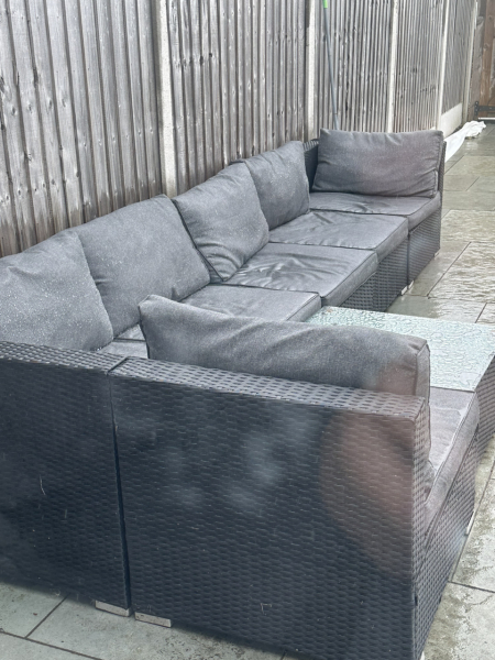 This bloody weather my rattan cushions are soaked