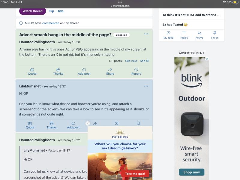 Advert smack bang in the middle of the page?