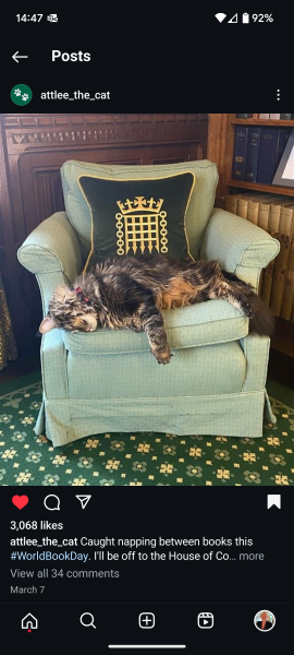 Who is Larry the cat’s family?