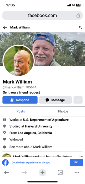 A very good looking man has sent me a friend request on FB