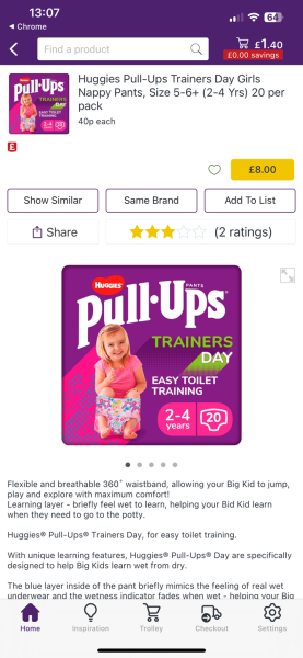 To think pull ups are just nappies.