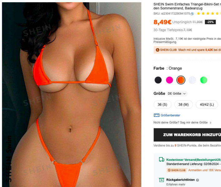 Furious with DD's swimwear