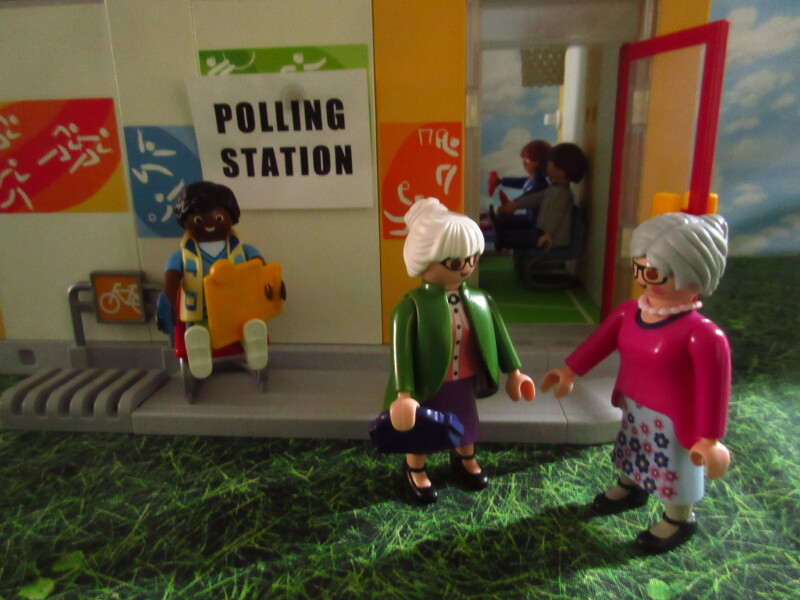 It's general election day for the Playmobil people in our house.
