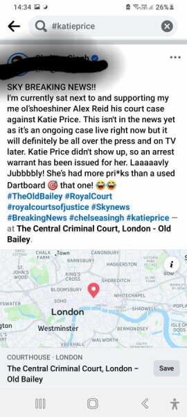 Katie Price - arrest warrant