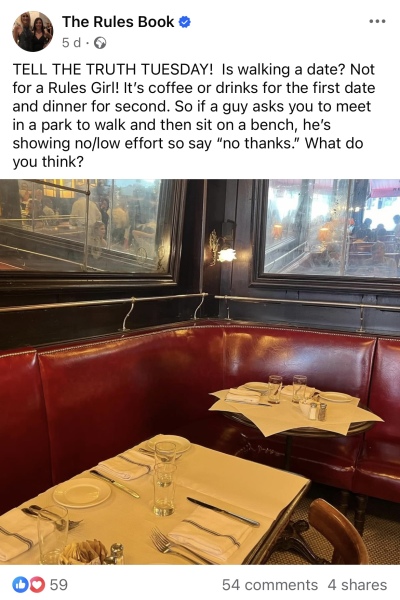 To not want to ‘sit in the park’ on a second date?