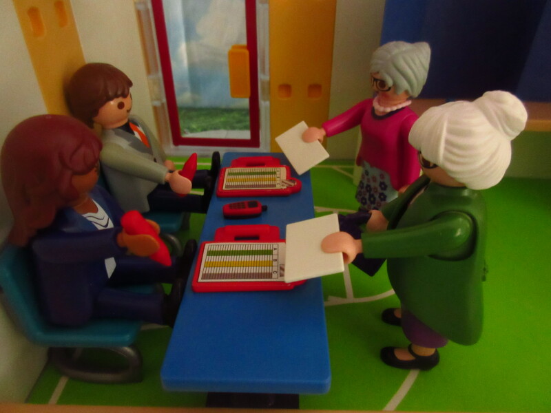 It's general election day for the Playmobil people in our house.
