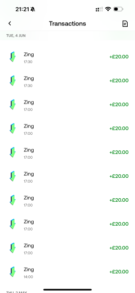 Zing £20 free soo easy!