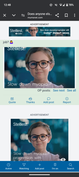 Does anyone else have this advert with the creepy AI girl advertising lenses?