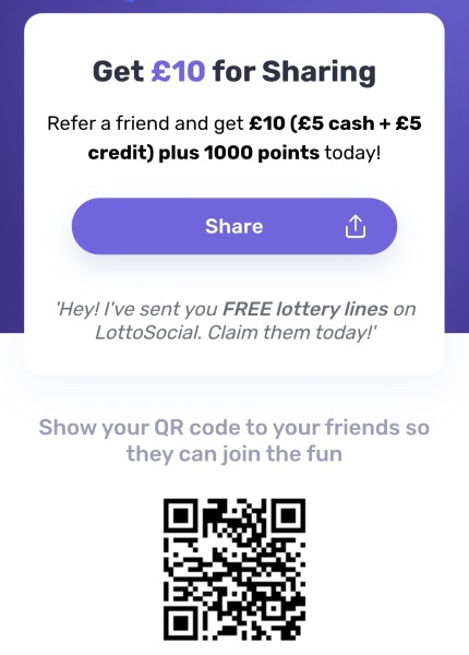 Lotto Social £10 FREE for each referral