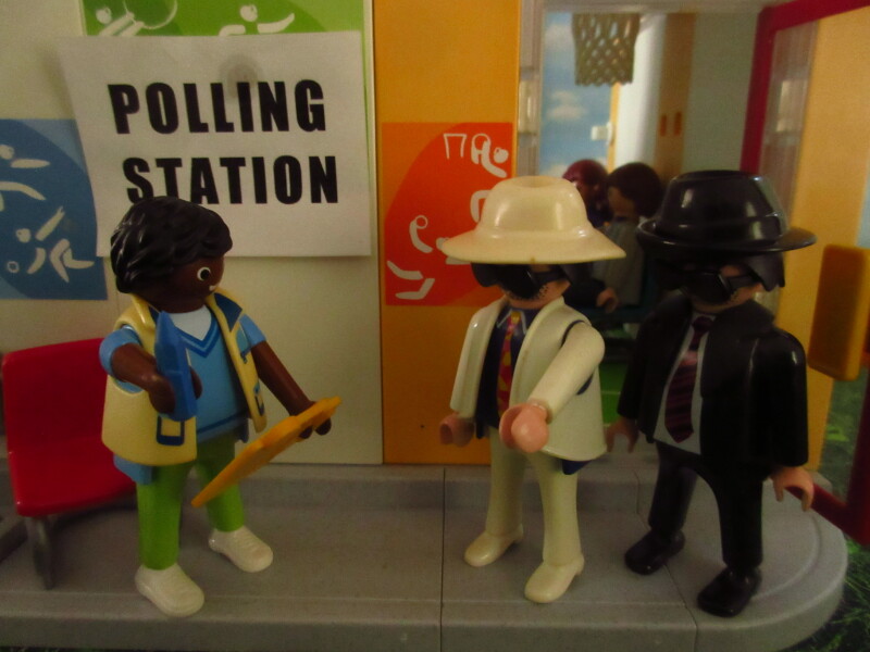 It's general election day for the Playmobil people in our house.