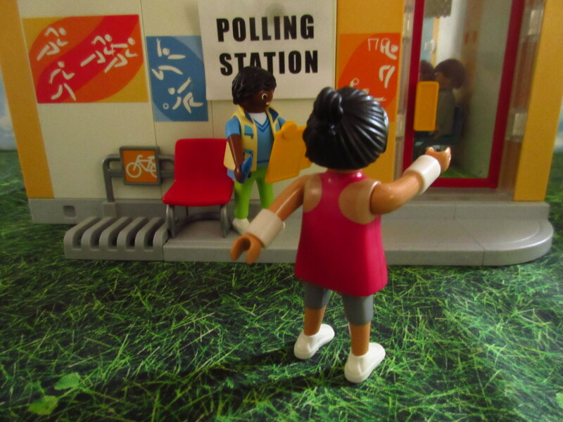 It's general election day for the Playmobil people in our house.
