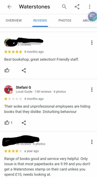Waterstones come out as GC and fire TRA for social media post