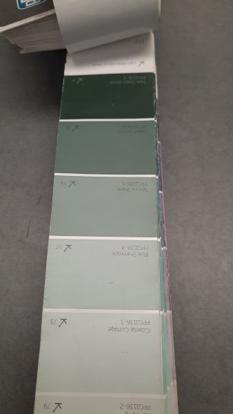 3 shades of green paint?