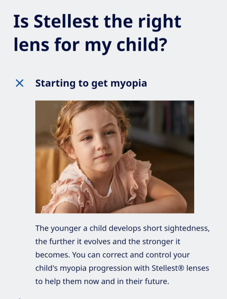 Little girl on the Stellest glasses ad