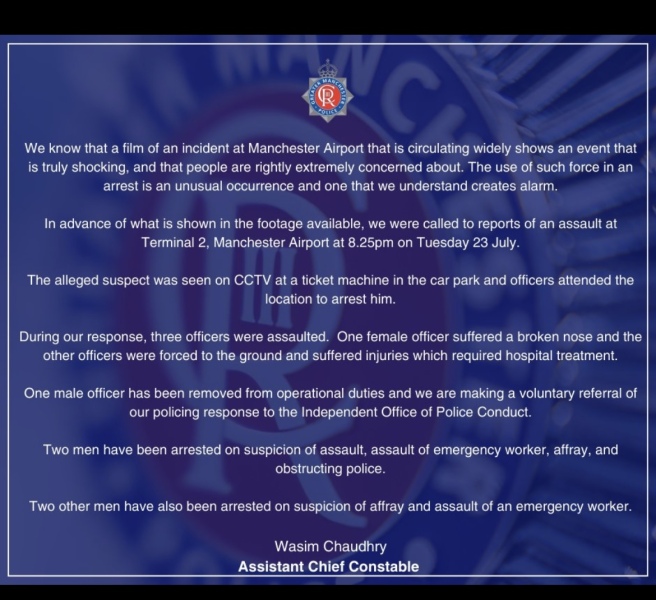 Police filmed kicking man's head at airport