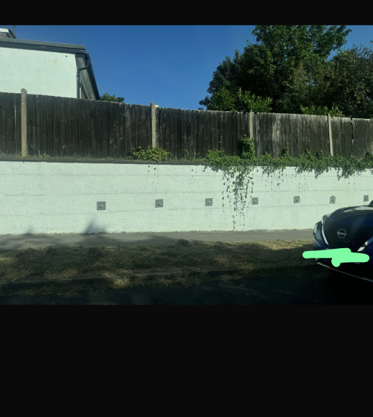 Bolts on wall