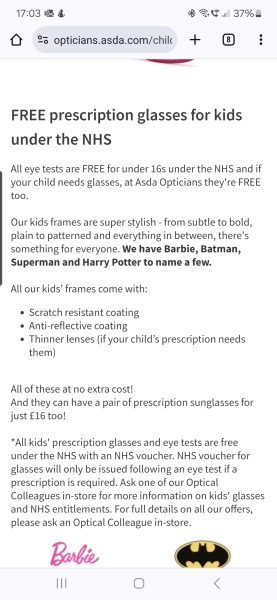 Prescription Sunglasses for under 16s