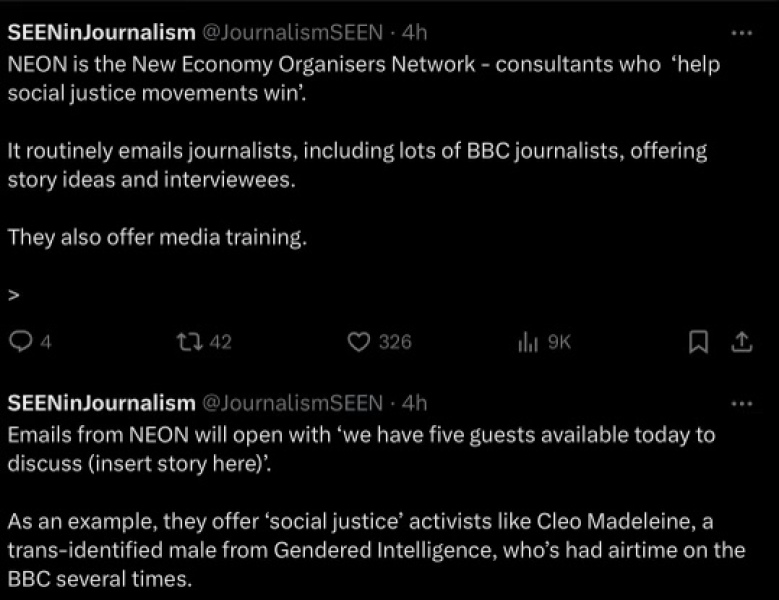 SEENinJournalism thread about media consultancy company NEON