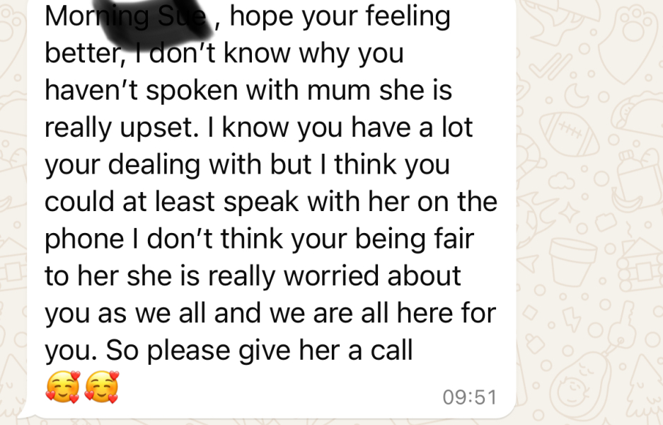 Relationship with my mum