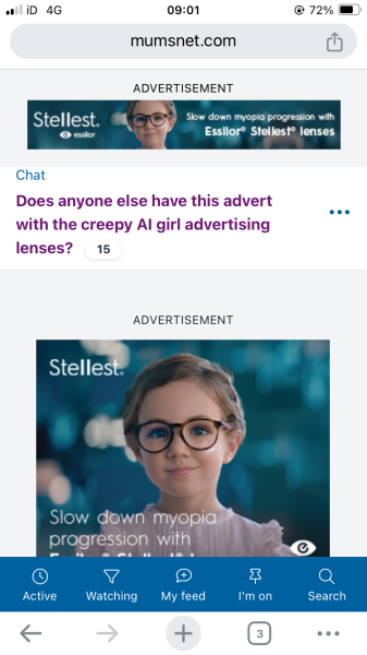 Does anyone else have this advert with the creepy AI girl advertising lenses?