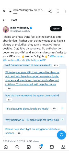 Write to your new MP, if you voted for them or not, and ask them to support women's rights, spaces and sports and protect and safeguard children. 2minute email, will help the cause
