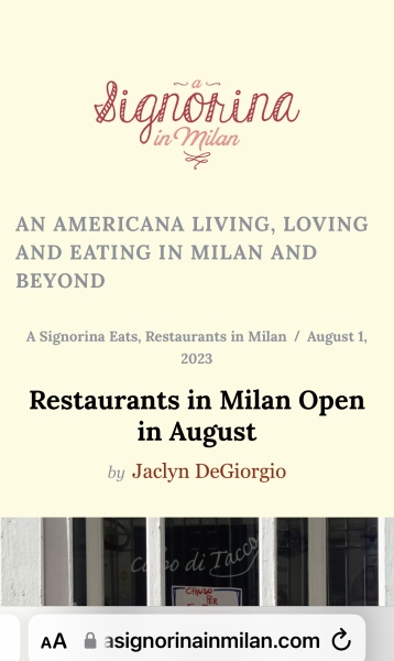 Milan appears to be closed for the summer!