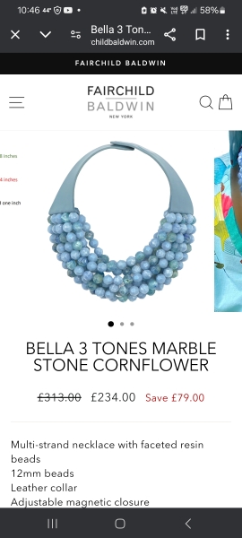 Neckless with a velcro fastening
