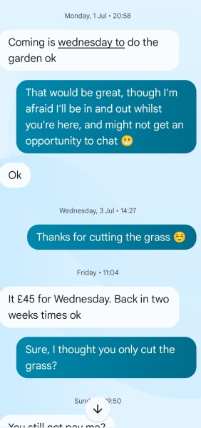 What's your opinion on my gardener....?