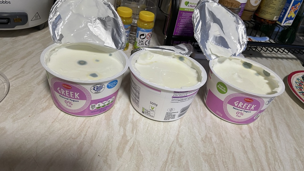 Lidl Greek yogurt, mouldy for sixth time never buying again