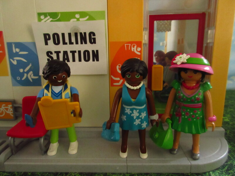 It's general election day for the Playmobil people in our house.