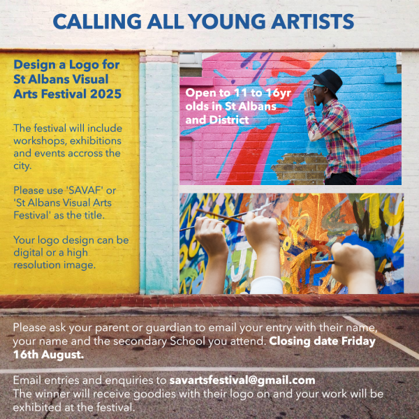 Design a logo for St Albans Visual Arts Festival 2025 for 11 to 16yrolds
