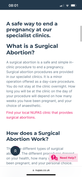 Failed abortion at 10 weeks. Very difficult to access abortion post 10 weeks