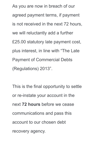 Team RH - has anyone actually been visited by a debt collector