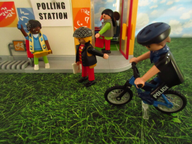 It's general election day for the Playmobil people in our house.