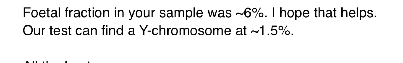 Early Gender Blood Test - Accuracy based on Foetal Fraction