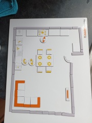 Advice on kitchen/dining/living layout, pictures included.