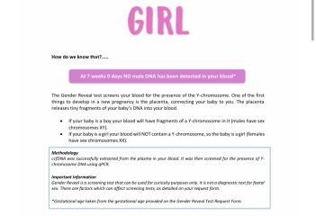 Early Gender Blood Test - Accuracy based on Foetal Fraction
