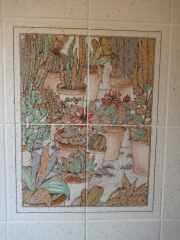 Bright blue bathroom suite - what colour walls?