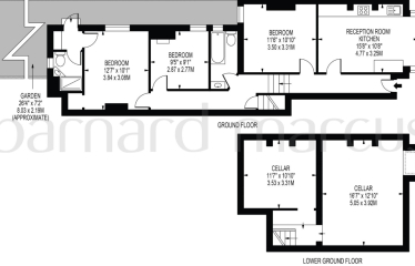 Open plan kitchen and living room.
