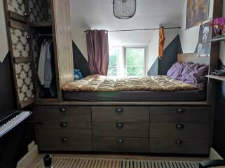 Help with my teen’s bed/storage/desk?