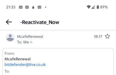 Relentless Spam from "McAfee"...
